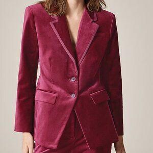 J. Crew Madelyn Blazer in Velvet Inky Burgundy Style CP832